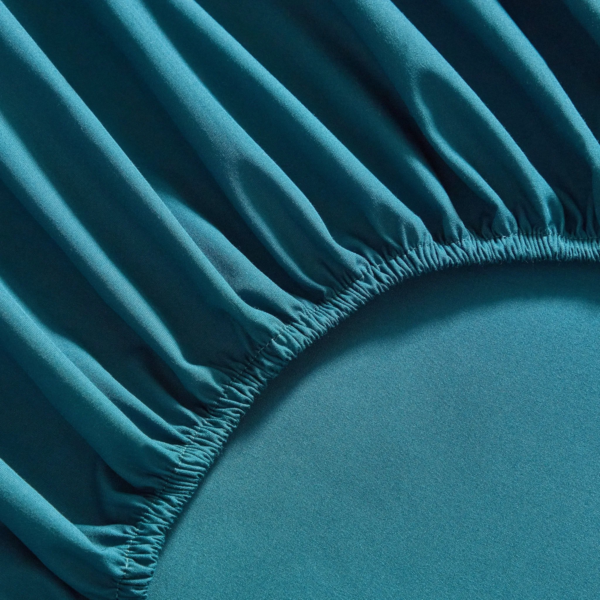 200 Thread Count Plain-Dye Fitted Sheet - Kingfisher