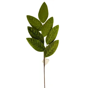 24" Green Velvet Magnolia Leaves Spray 30003