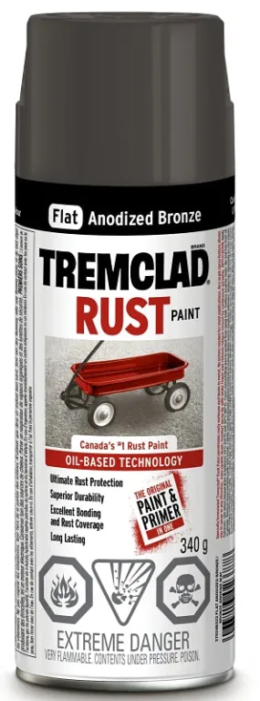 340g Tremclad Rust Paint Spray Can, Flat Anodized Bronze