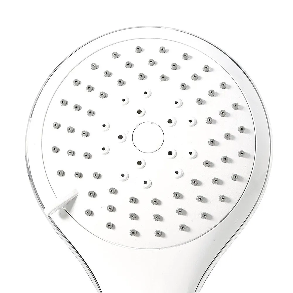 Bath Bliss Sahara 3-Piece 5 Function Showerhead and Cord Set, White-Silver