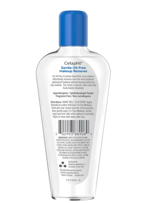 Cetaphil Gentle Waterproof Makeup Remover, Oil-Free Formula Suitable for Sensitive Skin, 6.0 Fluid Ounce