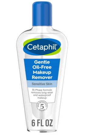 Cetaphil Gentle Waterproof Makeup Remover, Oil-Free Formula Suitable for Sensitive Skin, 6.0 Fluid Ounce