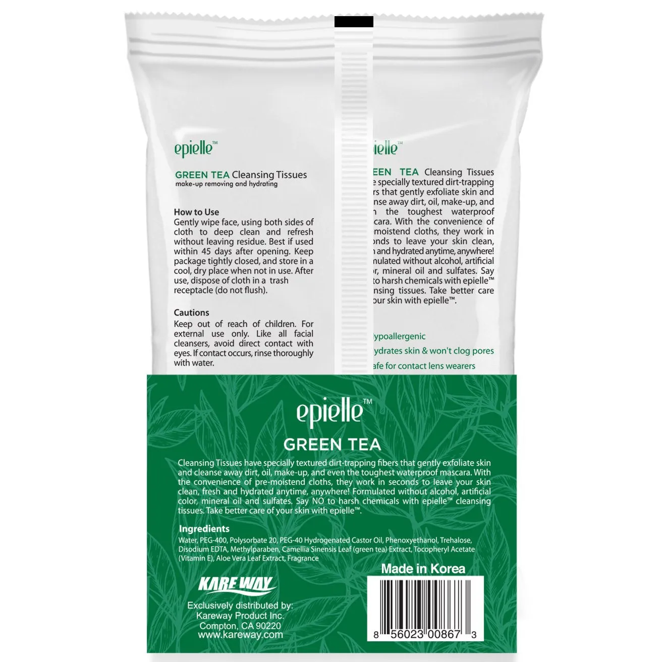 Green Tea Make-Up Remover Cleansing Tissues | 60ct