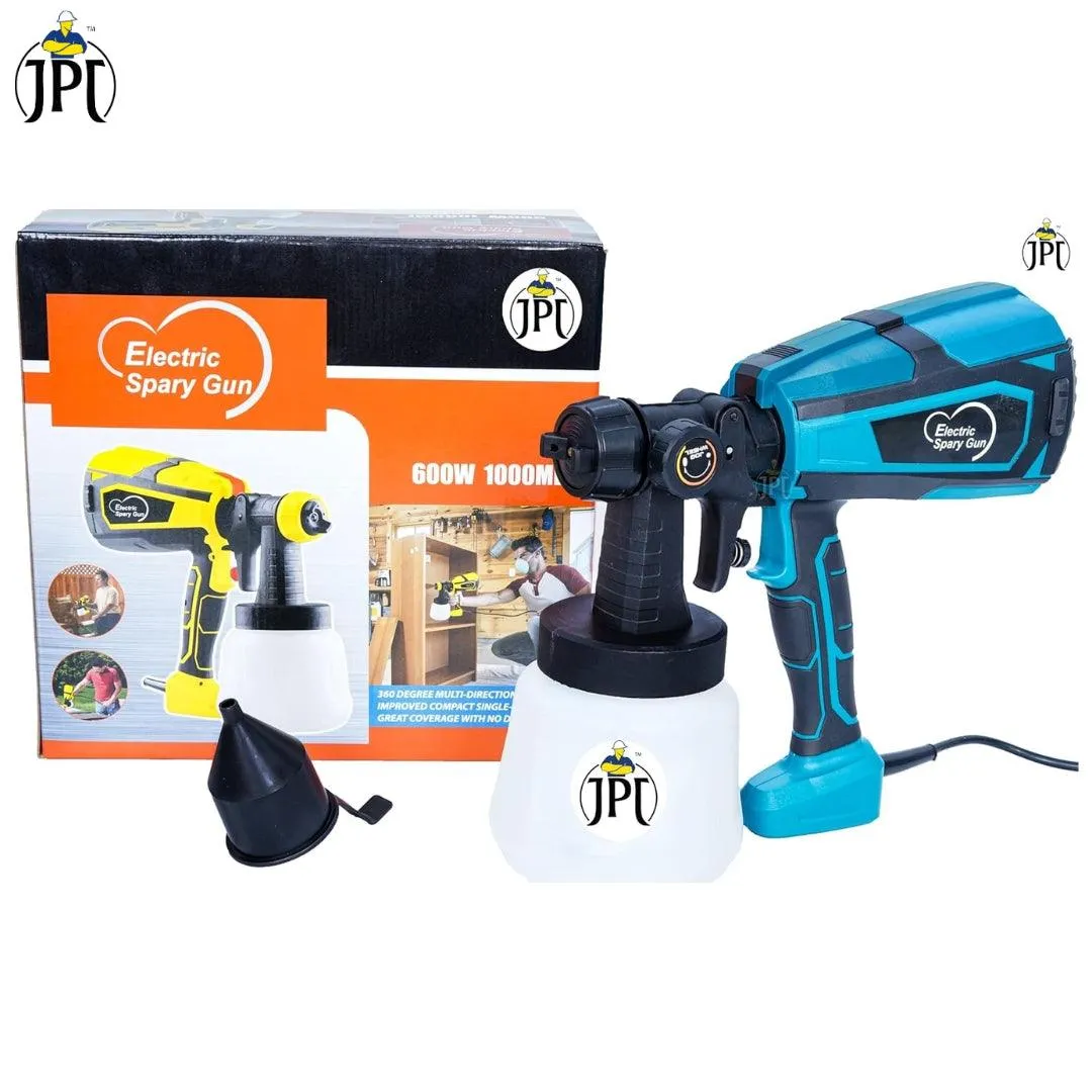 JPT 600W High Power HVLP Electric Paint Spray Machine | 3 Spray Patterns | 360° Directional Nozzle | 1000ml Detachable Container | Fast and Flawless Painting Perfection | Great Coverage and No Drips ( RENEWED )