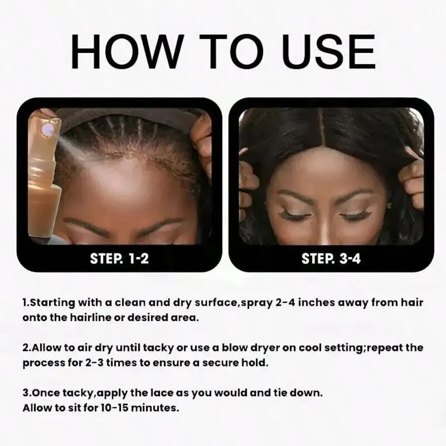 Lace Melting Hair Adhesive: Strong Hold, Residue-Free Wig Glue-Less Spray